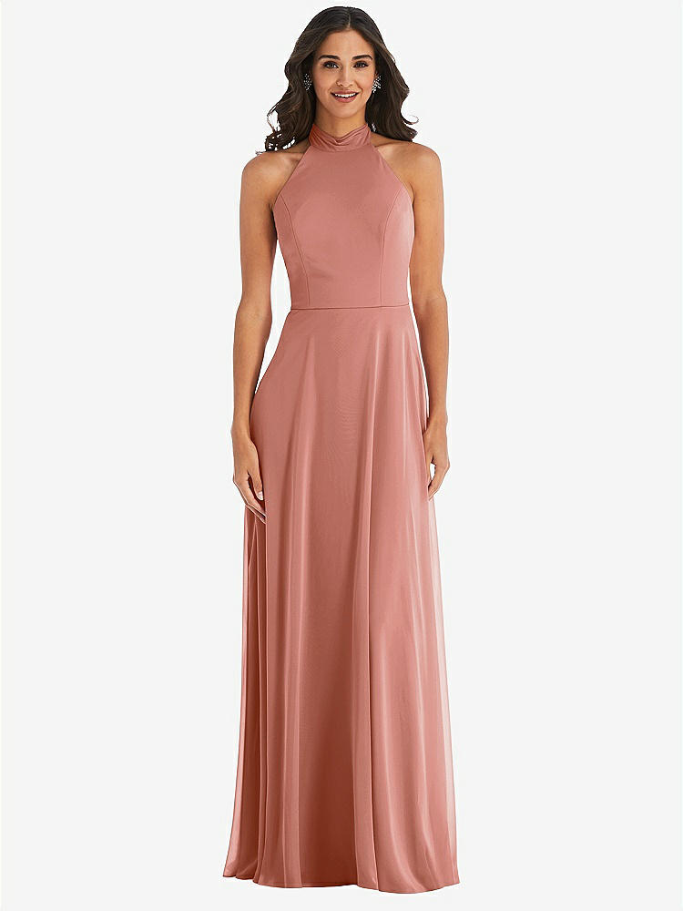 【STYLE: 1545】High Neck Halter Backless Maxi Dress【COLOR: Desert Rose】