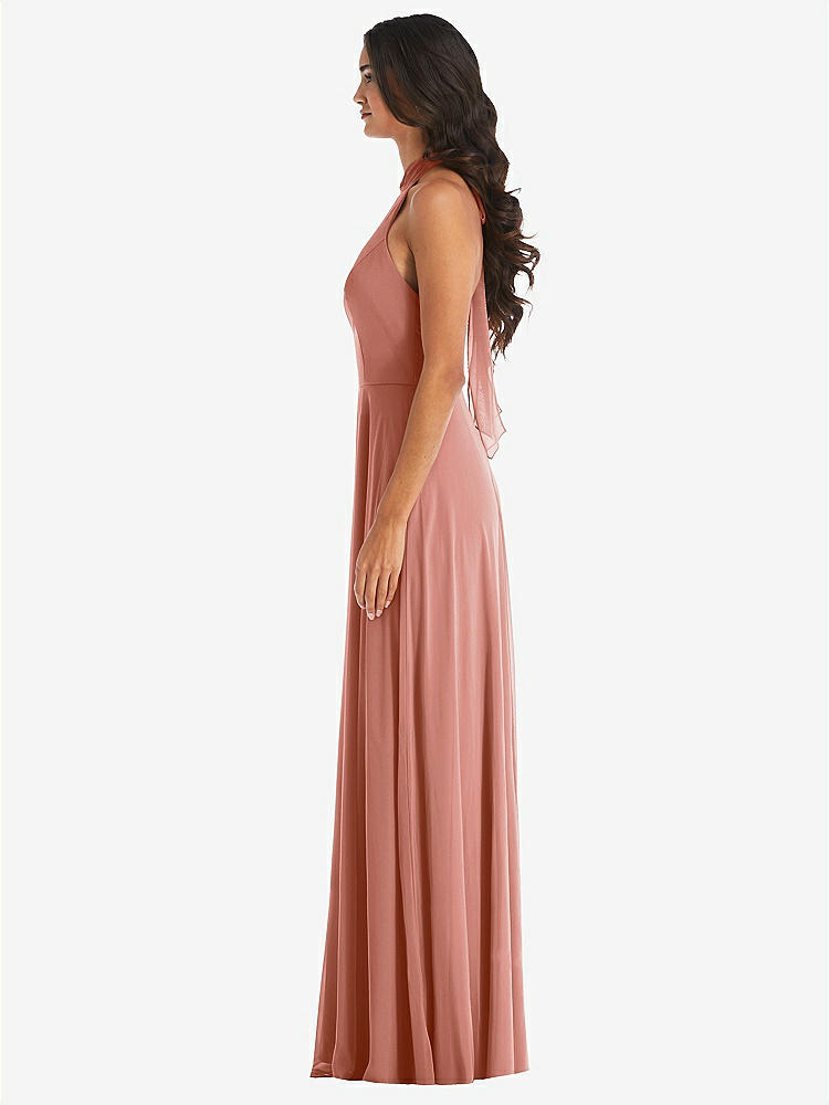 【STYLE: 1545】High Neck Halter Backless Maxi Dress【COLOR: Desert Rose】