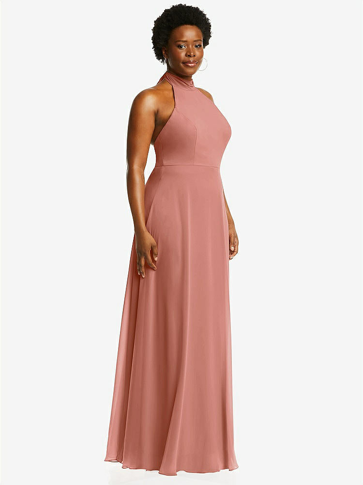 【STYLE: 1545】High Neck Halter Backless Maxi Dress【COLOR: Desert Rose】