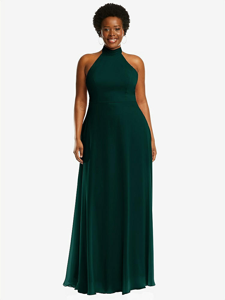 【STYLE: 1545】High Neck Halter Backless Maxi Dress【COLOR: Evergreen】