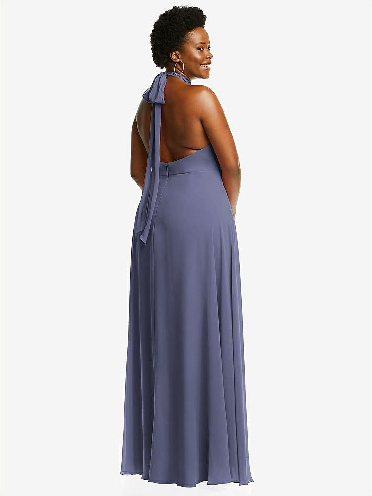 【NEW】【STYLE: 1545】高 首 ホルター バックレス マキシ ドレス【COLOR: French Blue】【SIZE: 00-30W】