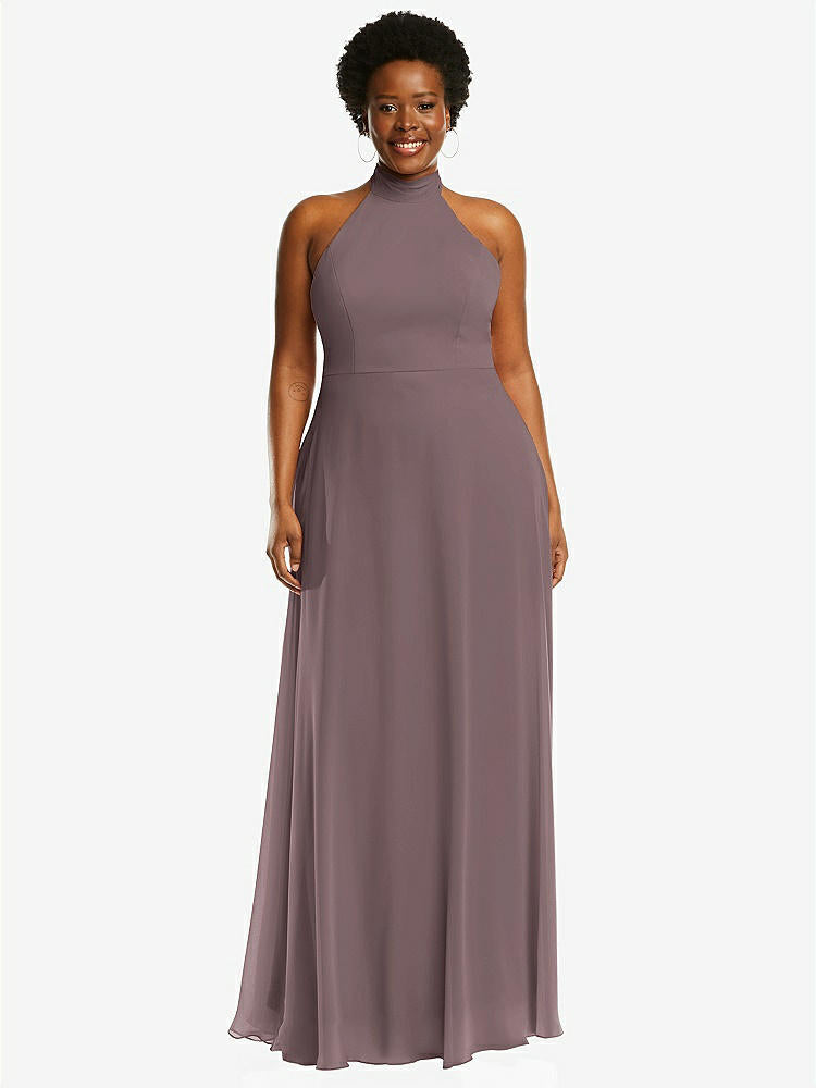 【STYLE: 1545】High Neck Halter Backless Maxi Dress【COLOR: French Truffle】