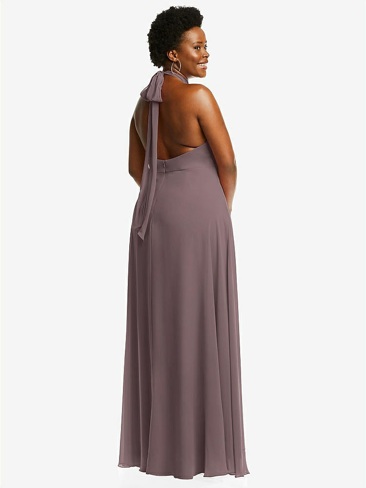 【STYLE: 1545】High Neck Halter Backless Maxi Dress【COLOR: French Truffle】