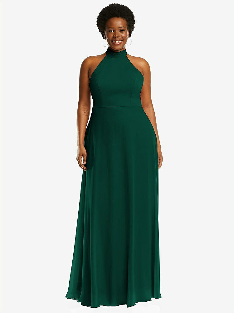 【STYLE: 1545】High Neck Halter Backless Maxi Dress【COLOR: Hunter Green】