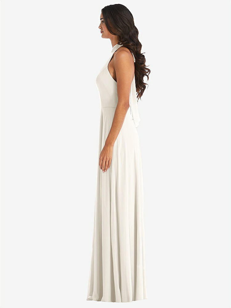 【STYLE: 1545】High Neck Halter Backless Maxi Dress【COLOR: Ivory】