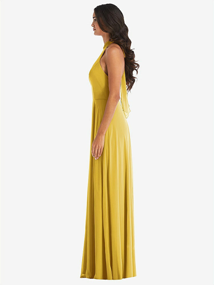 【NEW】【STYLE: 1545】高 首 ホルター バックレス マキシ ドレス【COLOR: Marigold】【SIZE: 00-30W】