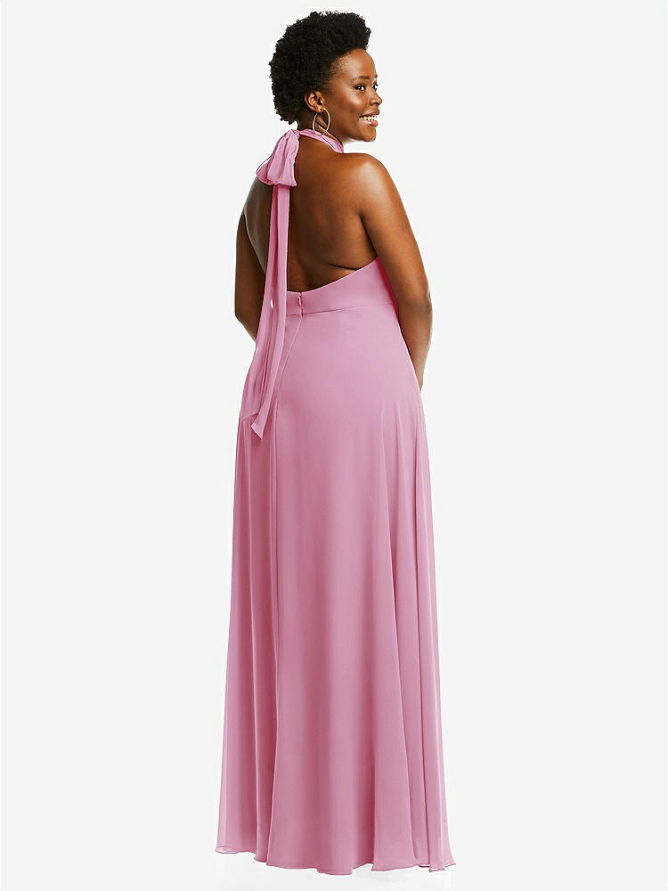 【NEW】【STYLE: 1545】高 首 ホルター バックレス マキシ ドレス【COLOR: Powder Pink】【SIZE: 00-30W】