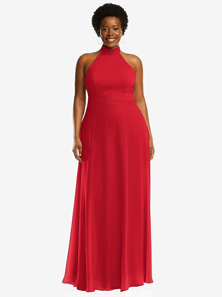 【STYLE: 1545】High Neck Halter Backless Maxi Dress【COLOR: Parisian Red】