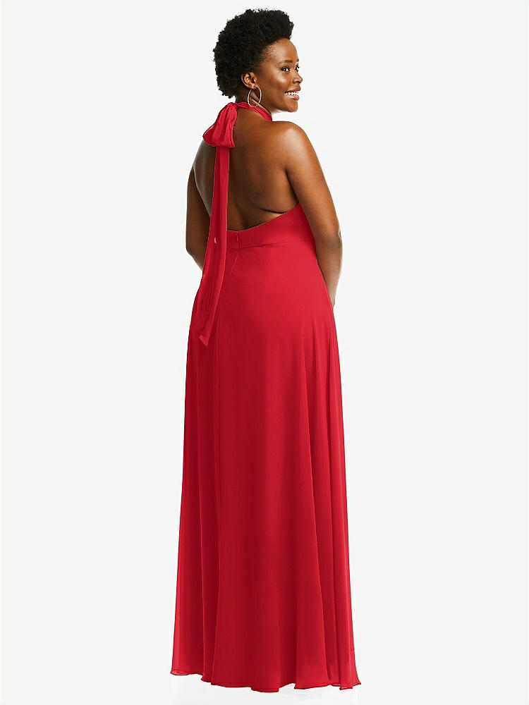 【STYLE: 1545】High Neck Halter Backless Maxi Dress【COLOR: Parisian Red】