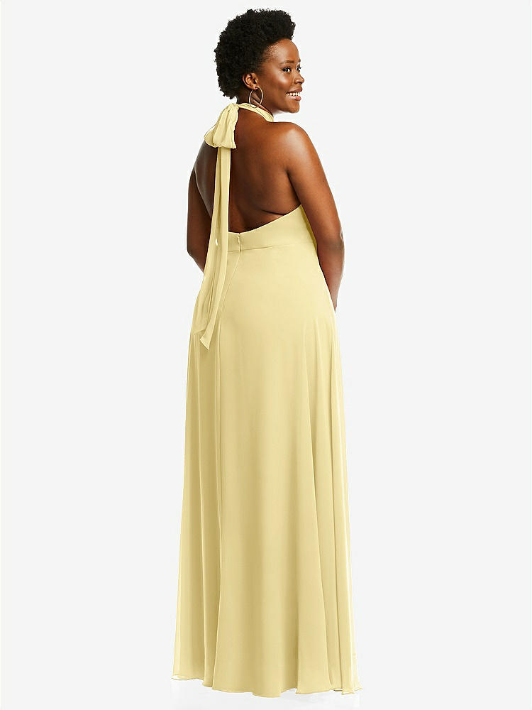 【NEW】【STYLE: 1545】高 首 ホルター バックレス マキシ ドレス【COLOR: Pale Yellow】【SIZE: 00-30W】