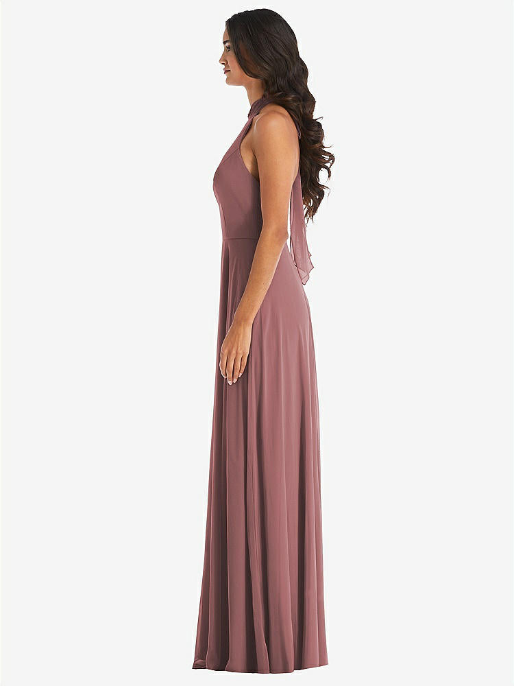 【STYLE: 1545】High Neck Halter Backless Maxi Dress【COLOR: Rosewood】
