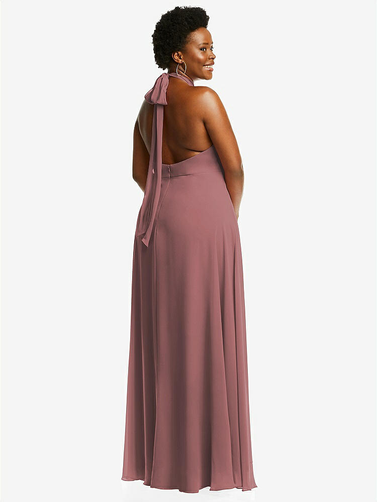 【STYLE: 1545】High Neck Halter Backless Maxi Dress【COLOR: Rosewood】