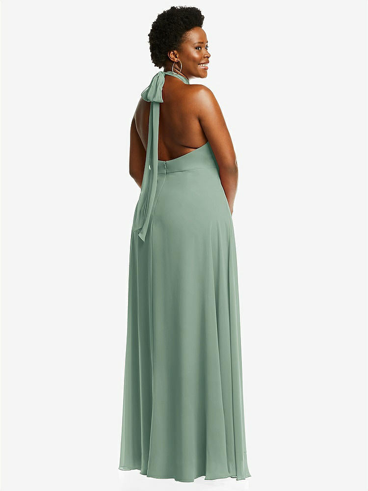 【STYLE: 1545】High Neck Halter Backless Maxi Dress【COLOR: Seagrass】