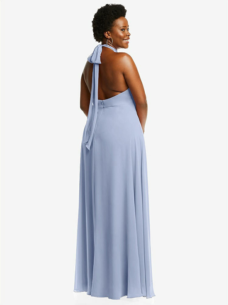 【NEW】【STYLE: 1545】高 首 ホルター バックレス マキシ ドレス【COLOR: Sky Blue】【SIZE: 00-30W】