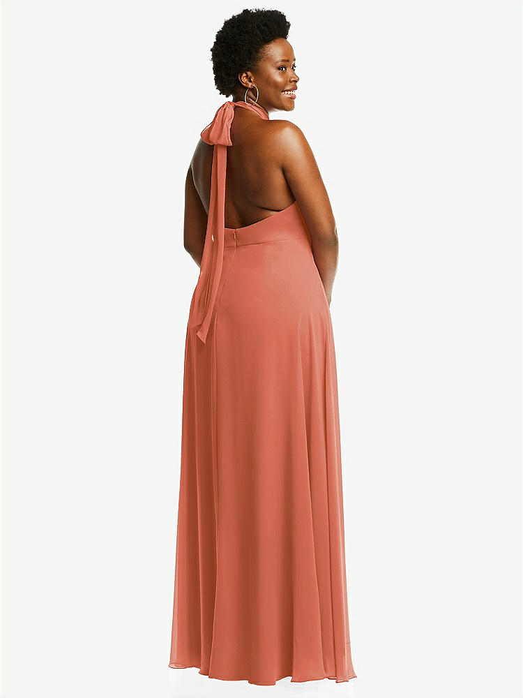 【STYLE: 1545】High Neck Halter Backless Maxi Dress【COLOR: Terracotta Copper】