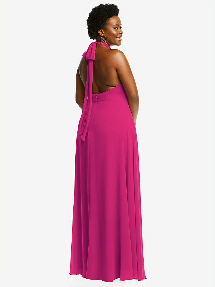 【NEW】【STYLE: 1545】高 首 ホルター バックレス マキシ ドレス【COLOR: Think Pink】【SIZE: 00-30W】