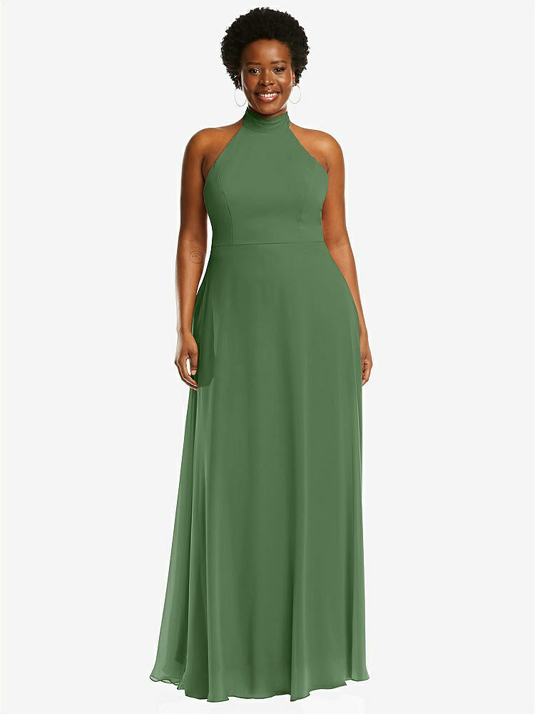 【STYLE: 1545】High Neck Halter Backless Maxi Dress【COLOR: Vineyard Green】