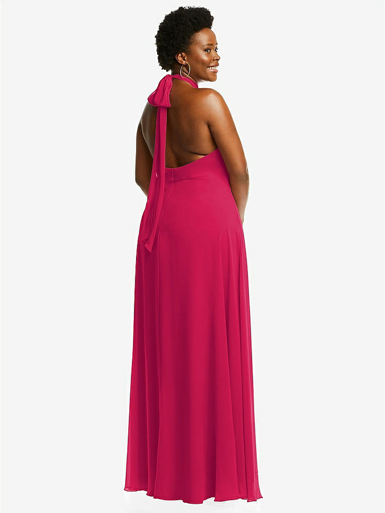 【NEW】【STYLE: 1545】高 首 ホルター バックレス マキシ ドレス【COLOR: Vivid Pink】【SIZE: 00-30W】