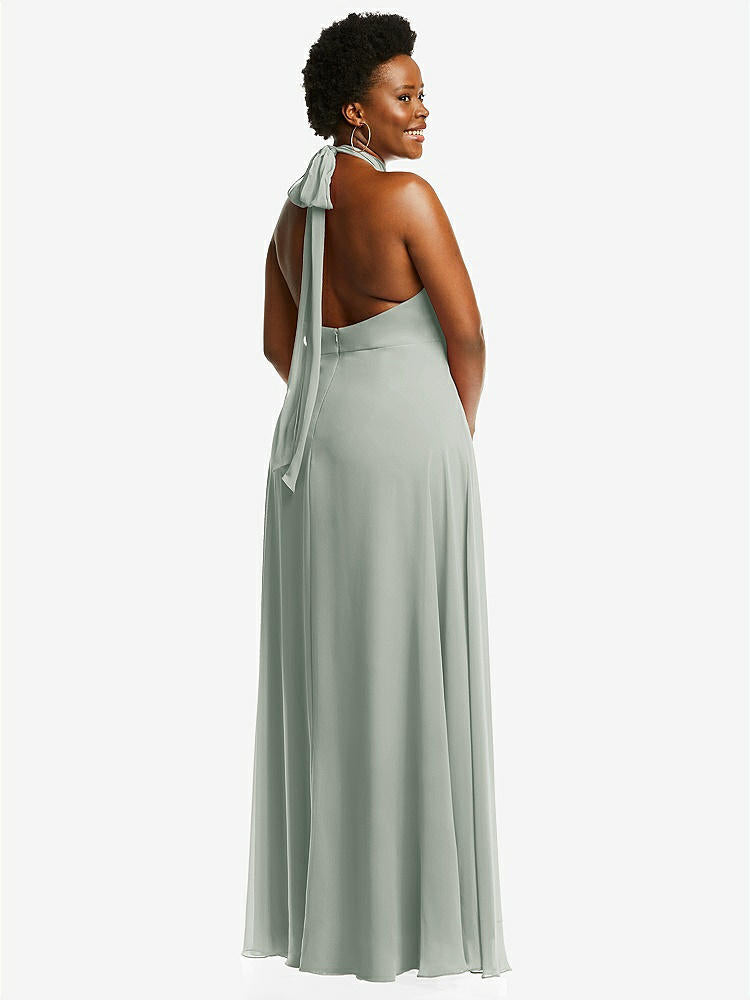 【STYLE: 1545】High Neck Halter Backless Maxi Dress【COLOR: Willow Green】