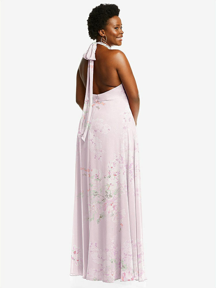 【STYLE: 1545】High Neck Halter Backless Maxi Dress【COLOR: Watercolor Print】
