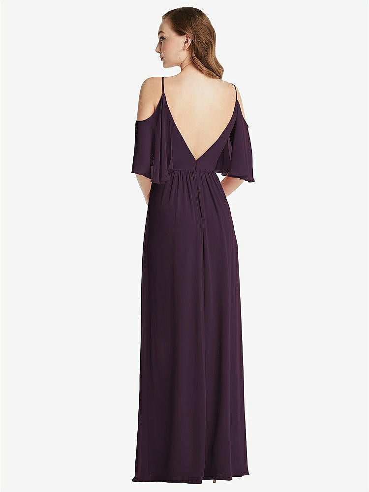 【NEW】【STYLE: 1547】コンバーチブル コールドショルダー ドレープ ラップ マキシ ドレス【COLOR: Aubergine】【SIZE: 00-30W】