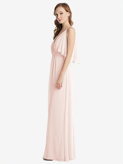【NEW】【STYLE: 1547】コンバーチブル コールドショルダー ドレープ ラップ マキシ ドレス【COLOR: Blush】【SIZE: 00-30W】