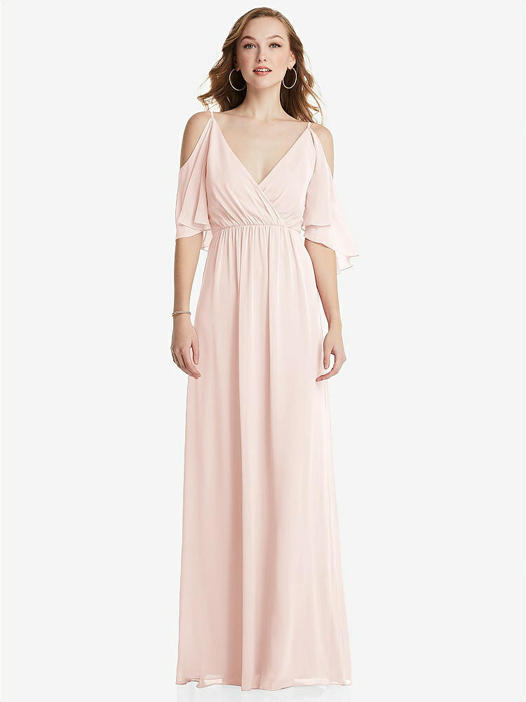 【NEW】【STYLE: 1547】コンバーチブル コールドショルダー ドレープ ラップ マキシ ドレス【COLOR: Blush】【SIZE: 00-30W】