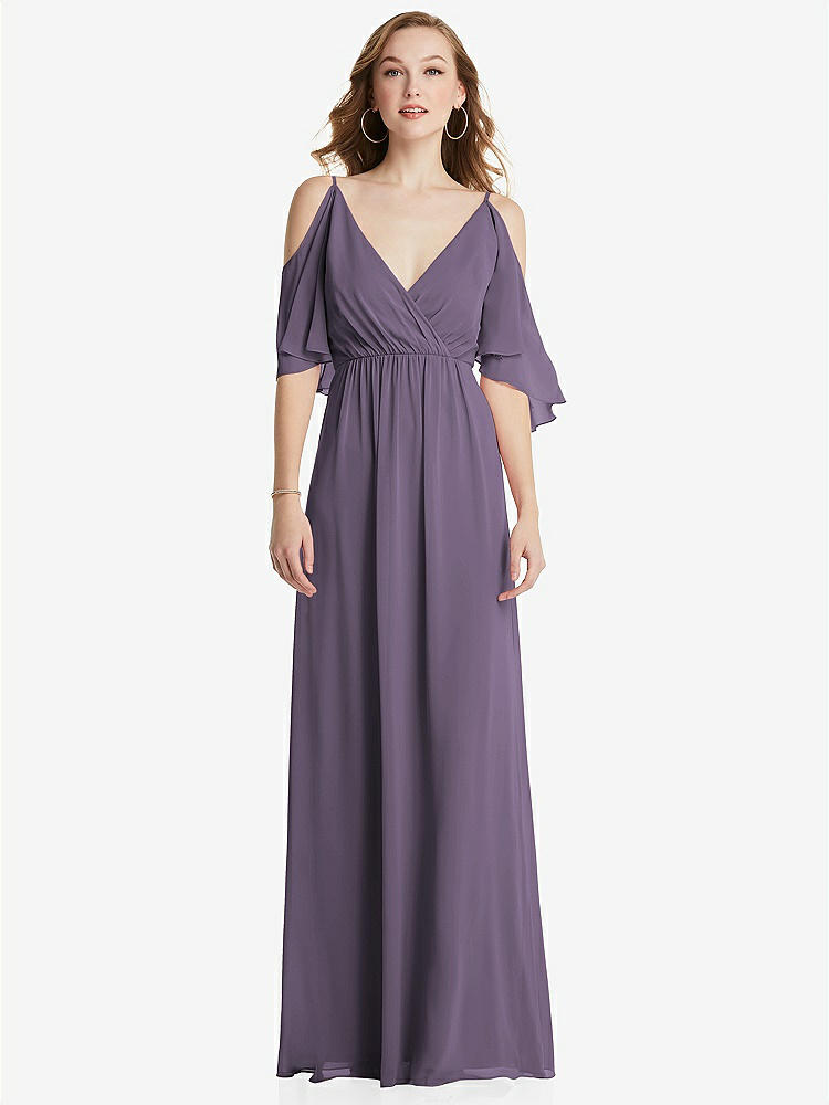 【NEW】【STYLE: 1547】コンバーチブル コールドショルダー ドレープ ラップ マキシ ドレス【COLOR: Lavender】【SIZE: 00-30W】