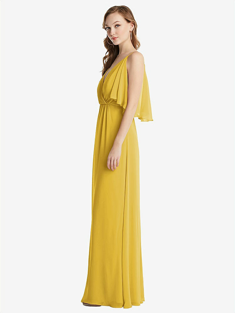 【NEW】【STYLE: 1547】コンバーチブル コールドショルダー ドレープ ラップ マキシ ドレス【COLOR: Marigold】【SIZE: 00-30W】