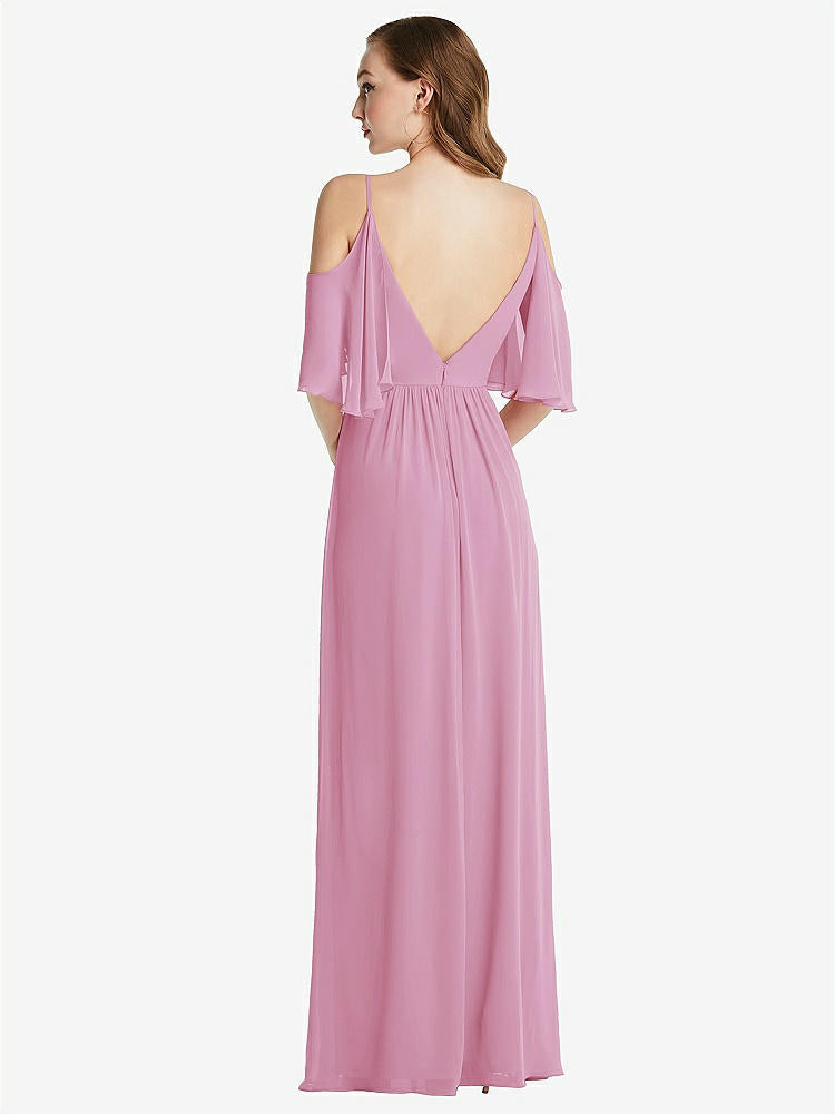 【NEW】【STYLE: 1547】コンバーチブル コールドショルダー ドレープ ラップ マキシ ドレス【COLOR: Powder Pink】【SIZE: 00-30W】
