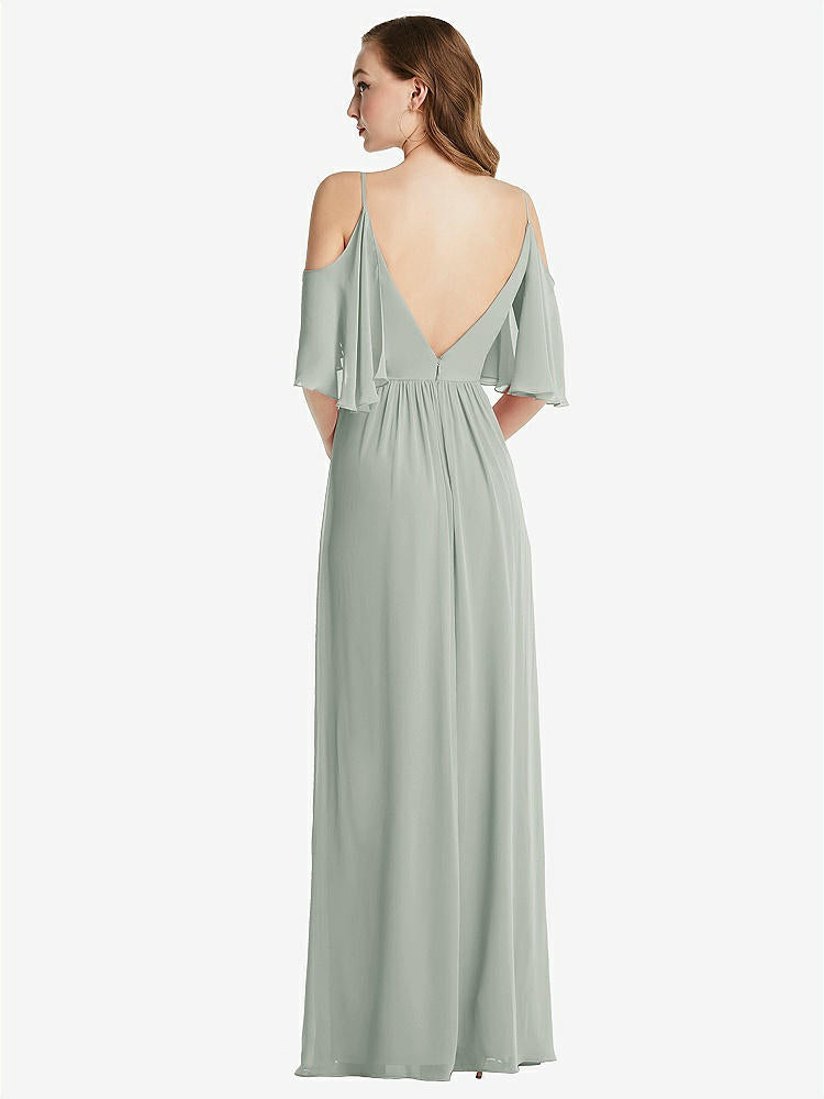 【STYLE: 1547】Convertible Cold-Shoulder Draped Wrap Maxi Dress【COLOR: Willow Green】