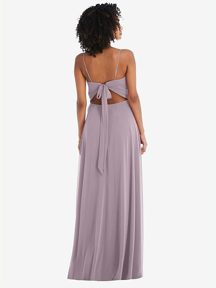【NEW】【STYLE: 1548】ネクタイバック カットアウト マキシ ドレス 前面 スリット【COLOR: Lilac Dusk】【SIZE: 00-30W】