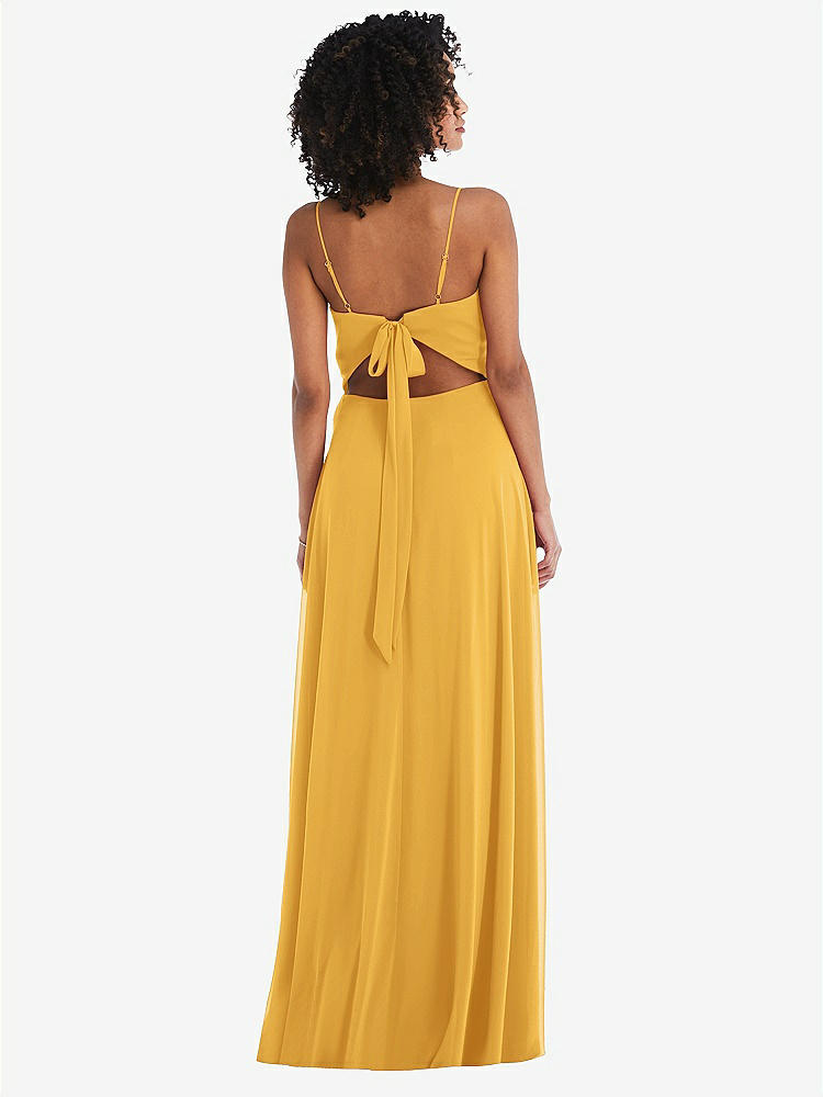 【NEW】【STYLE: 1548】ネクタイバック カットアウト マキシ ドレス 前面 スリット【COLOR: NYC Yellow】【SIZE: 00-30W】