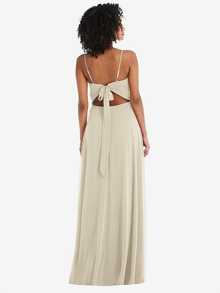 【STYLE: 1548】Tie-Back Cutout Maxi Dress with Front Slit【COLOR: Champagne】