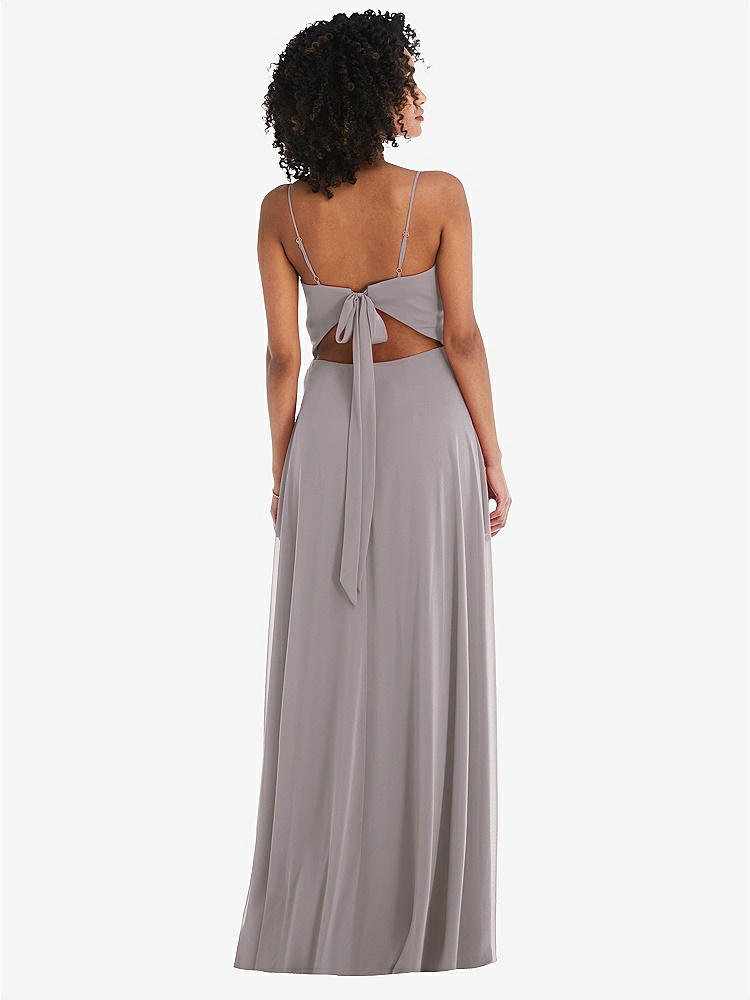 【NEW】【STYLE: 1548】ネクタイバック カットアウト マキシ ドレス 前面 スリット【COLOR: Cashmere Gray】【SIZE: 00-30W】