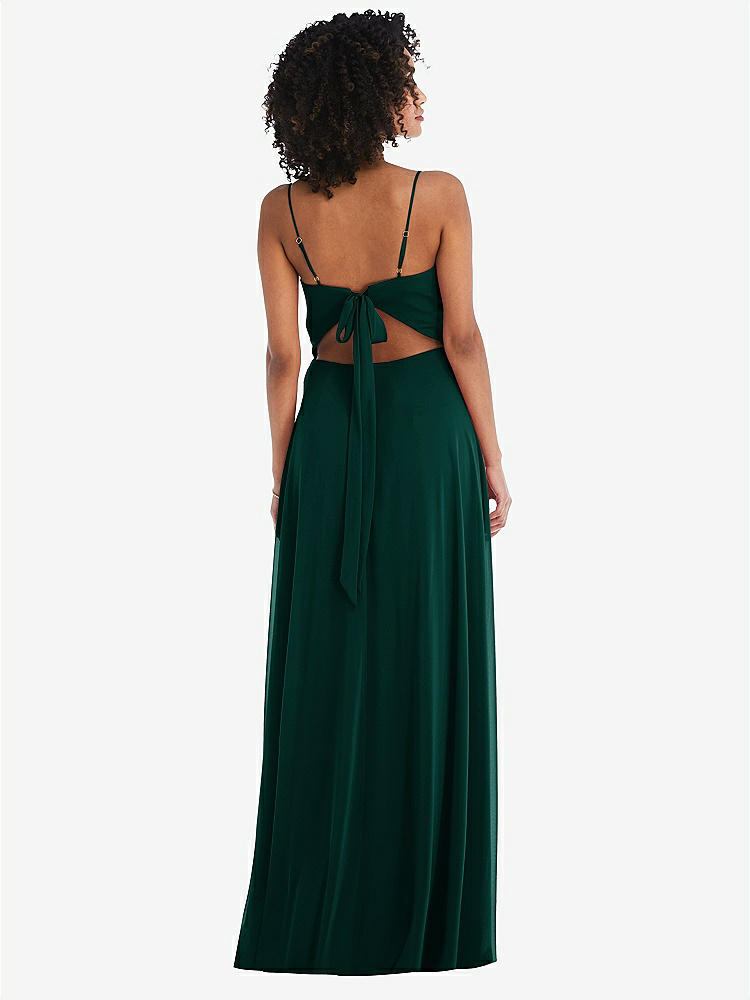 【NEW】【STYLE: 1548】ネクタイバック カットアウト マキシ ドレス 前面 スリット【COLOR: Evergreen】【SIZE: 00-30W】
