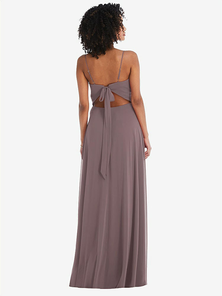 【STYLE: 1548】Tie-Back Cutout Maxi Dress with Front Slit【COLOR: French Truffle】