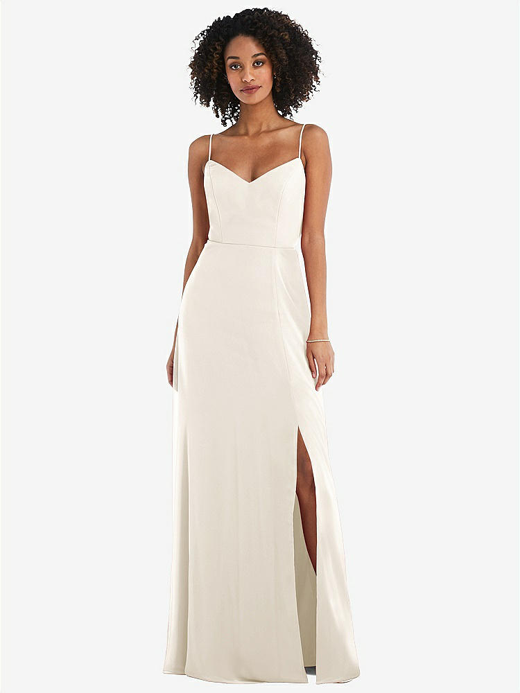 【STYLE: 1548】Tie-Back Cutout Maxi Dress with Front Slit【COLOR: Ivory】