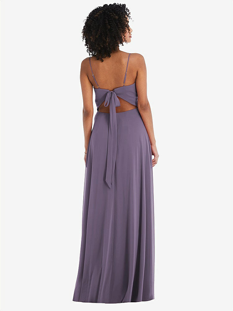 【NEW】【STYLE: 1548】ネクタイバック カットアウト マキシ ドレス 前面 スリット【COLOR: Lavender】【SIZE: 00-30W】