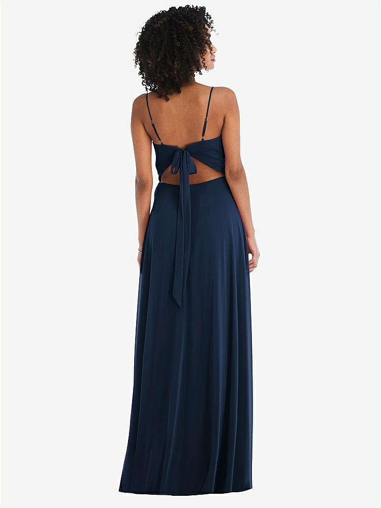 【NEW】【STYLE: 1548】ネクタイバック カットアウト マキシ ドレス 前面 スリット【COLOR: Midnight Navy】【SIZE: 00-30W】