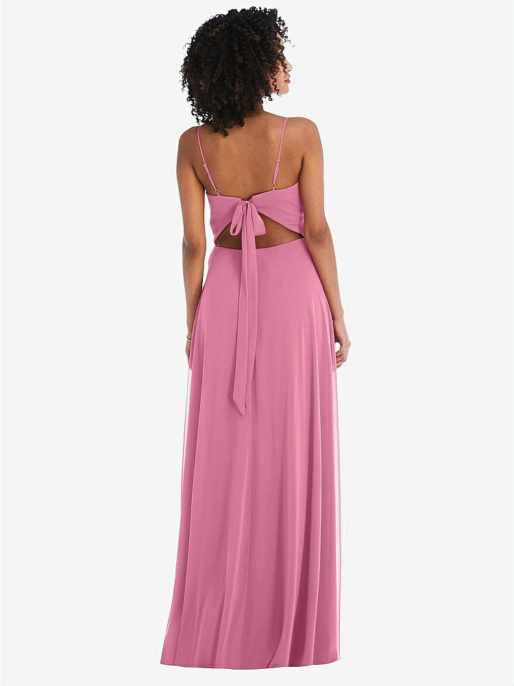 【NEW】【STYLE: 1548】ネクタイバック カットアウト マキシ ドレス 前面 スリット【COLOR: Orchid Pink】【SIZE: 00-30W】