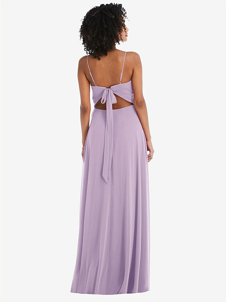 【NEW】【STYLE: 1548】ネクタイバック カットアウト マキシ ドレス 前面 スリット【COLOR: Pale Purple】【SIZE: 00-30W】