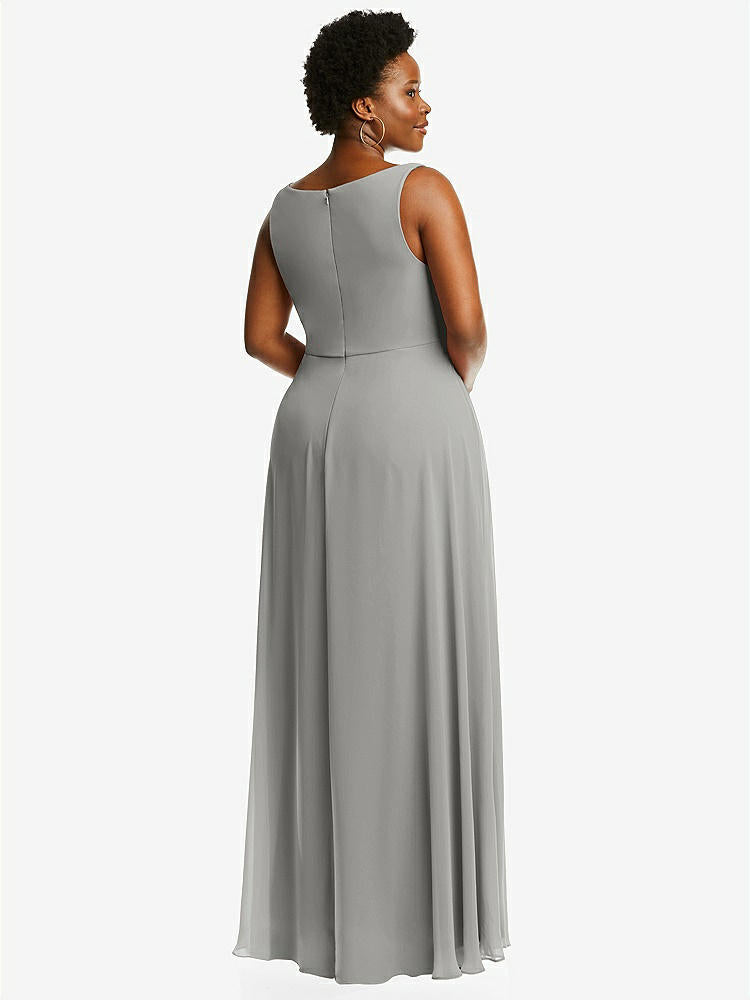 【NEW】【STYLE: 1549】ディープ Vネック シフォン マキシ ドレス【COLOR: Chelsea Gray】【SIZE: 00-30W】