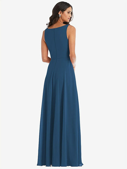 【NEW】【STYLE: 1549】ディープ Vネック シフォン マキシ ドレス【COLOR: Dusk Blue】【SIZE: 00-30W】