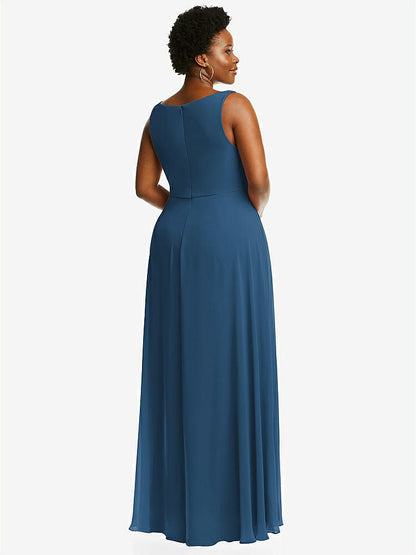 【NEW】【STYLE: 1549】ディープ Vネック シフォン マキシ ドレス【COLOR: Dusk Blue】【SIZE: 00-30W】