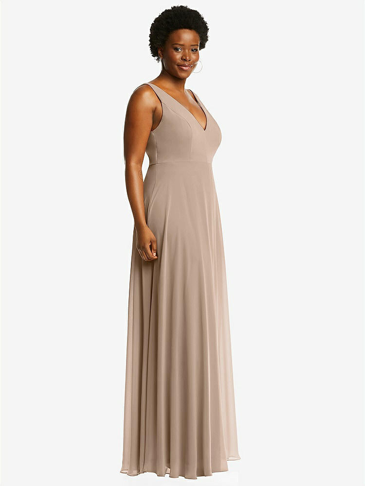 STYLE 1549 Deep V Neck Chiffon Maxi Dress COLOR Topaz BridesmaidsJP