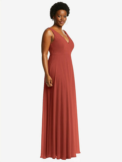 【NEW】【STYLE: 1549】ディープ Vネック シフォン マキシ ドレス【COLOR: Amber Sunset】【SIZE: 00-30W】