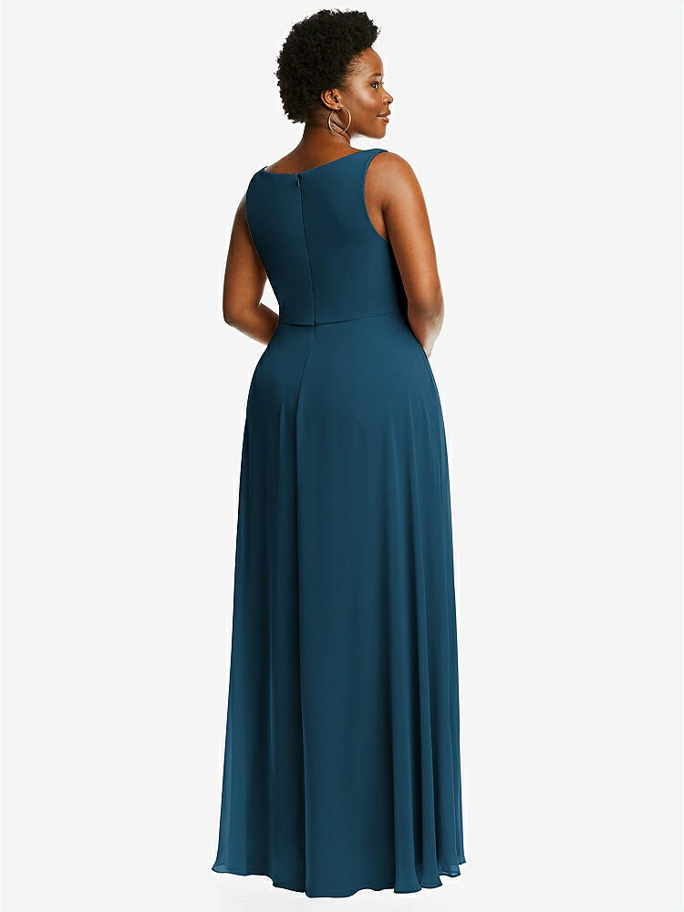【NEW】【STYLE: 1549】ディープ Vネック シフォン マキシ ドレス【COLOR: Atlantic Blue】【SIZE: 00-30W】