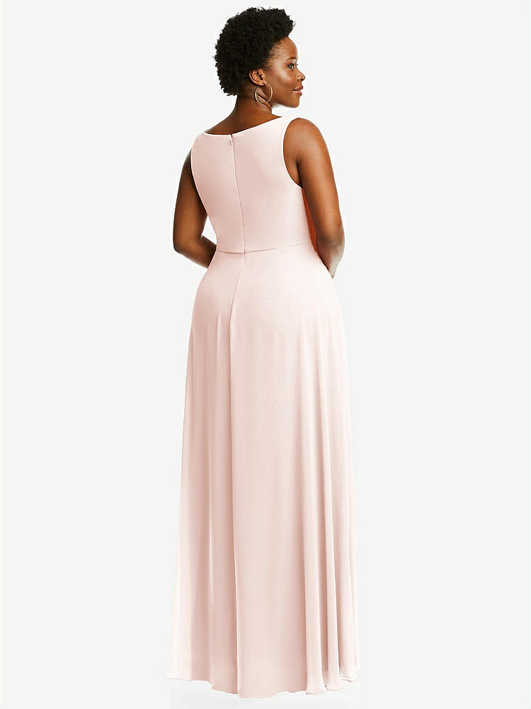 【NEW】【STYLE: 1549】ディープ Vネック シフォン マキシ ドレス【COLOR: Blush】【SIZE: 00-30W】