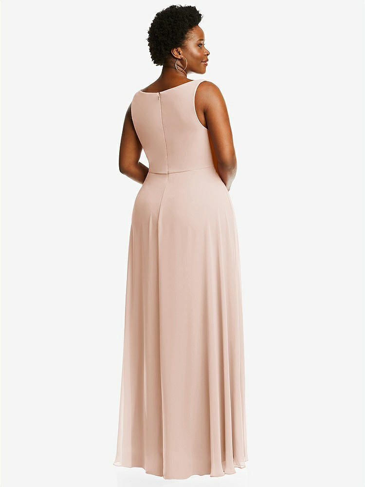 【NEW】【STYLE: 1549】ディープ Vネック シフォン マキシ ドレス【COLOR: Cameo】【SIZE: 00-30W】